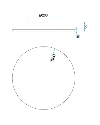 BORA BORA * APLIQUE / PLAFÓN LED REDONDO NEGRO - 30W 3000K